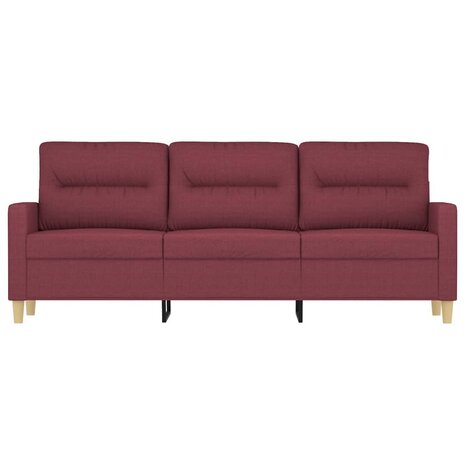 Driezitsbank 180 cm stof wijnrood 3
