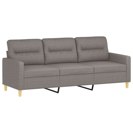 Driezitsbank 180 cm stof taupe 2