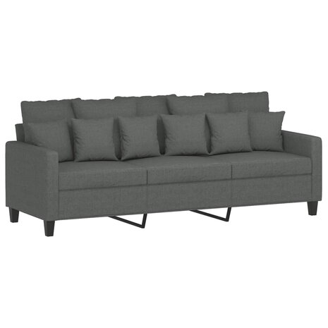 Driezitsbank 180 cm stof donkergrijs 2
