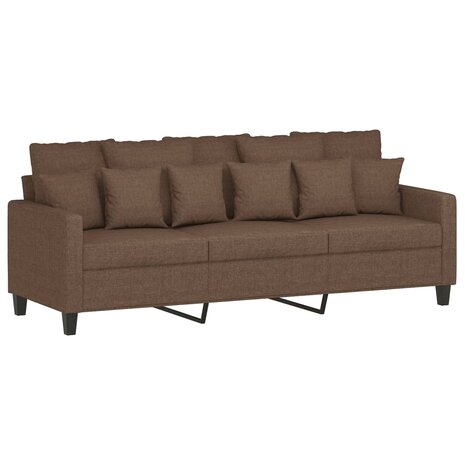Driezitsbank 180 cm stof bruin 2
