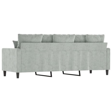 Driezitsbank 180 cm fluweel lichtgrijs 5