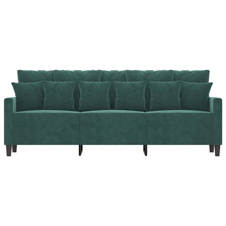 Driezitsbank 180 cm fluweel donkergroen 3