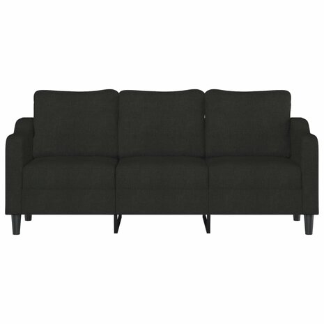 Driezitsbank 180 cm stof zwart 3