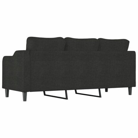 Driezitsbank 180 cm stof zwart 5