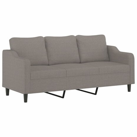 Driezitsbank 180 cm stof taupe 2