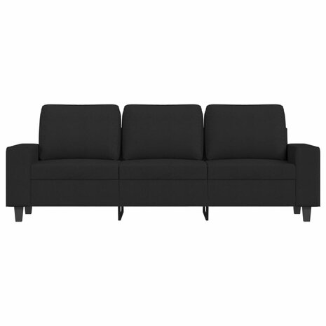 Driezitsbank 180 cm stof zwart 3