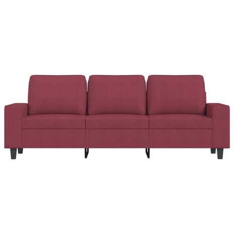 Driezitsbank 180 cm stof wijnrood 3