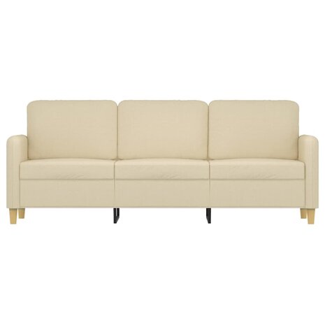 Driezitsbank 180 cm stof crèmekleurig 3