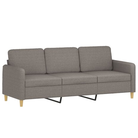 Driezitsbank 180 cm stof taupe 2
