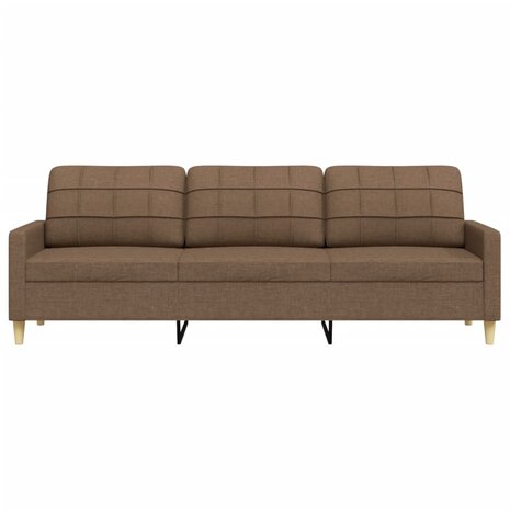 Driezitsbank 210 cm stof bruin 4