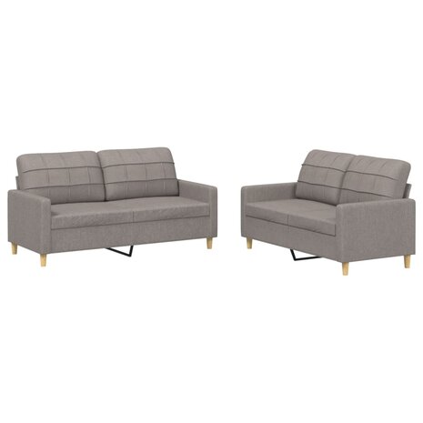2-delige Loungeset met kussens stof taupe 2