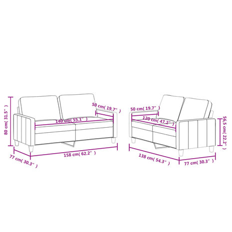 2-delige Loungeset met kussens kunstleer grijs 7