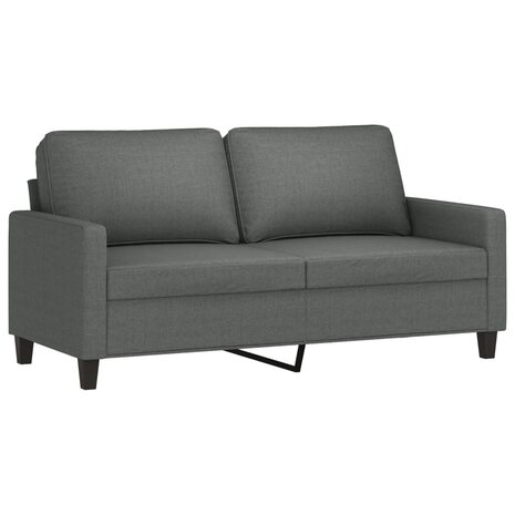 2-delige Loungeset met kussens stof donkergrijs 4