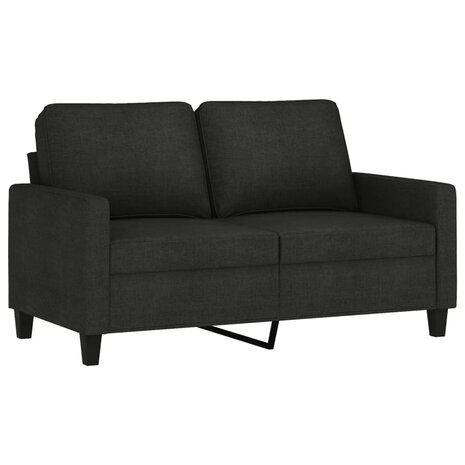 2-delige loungeset met kussens stof zwart 4