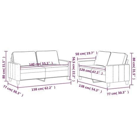 2-delige Loungeset met kussens fluweel donkergrijs 6