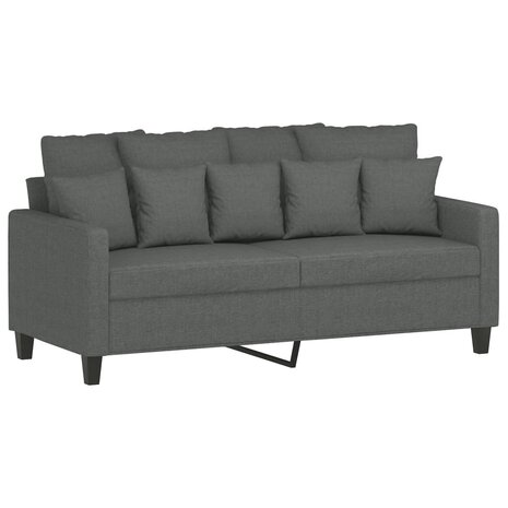 2-delige Loungeset met kussens stof donkergrijs 4