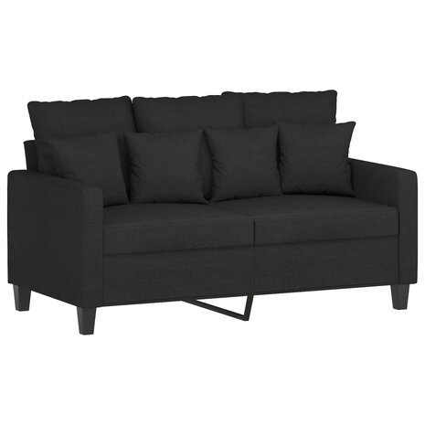 2-delige loungeset met kussens stof zwart 3