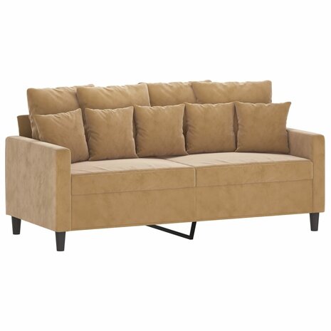 2-delige Loungeset met kussens fluweel bruin 4