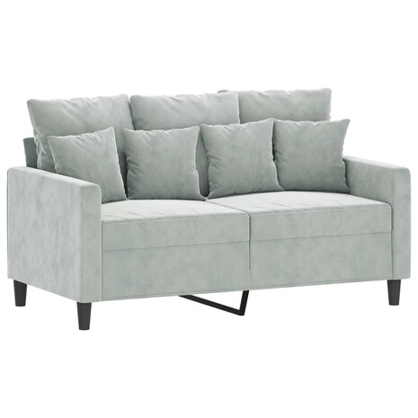 2-delige Loungeset met kussens fluweel lichtgrijs 3
