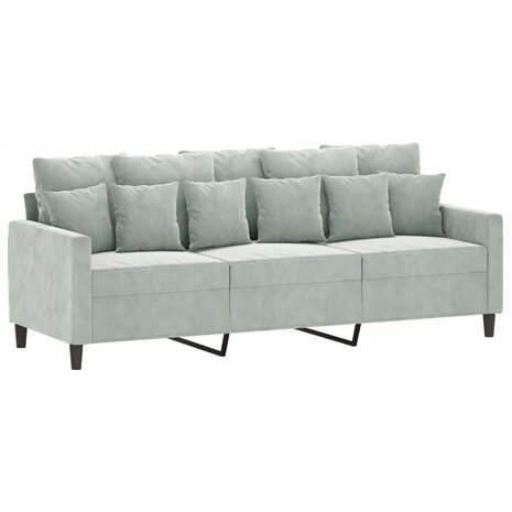 2-delige Loungeset met kussens fluweel lichtgrijs 4