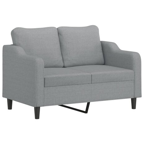 2-delige Loungeset met kussens stof lichtgrijs 3