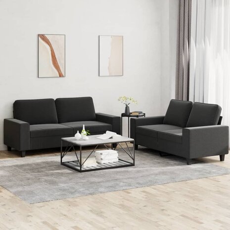 2-delige Loungeset stof zwart 1