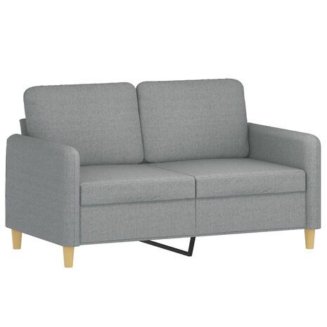 2-delige Loungeset met kussens stof lichtgrijs 3
