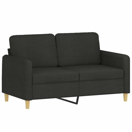2-delige loungeset met kussens stof zwart 3