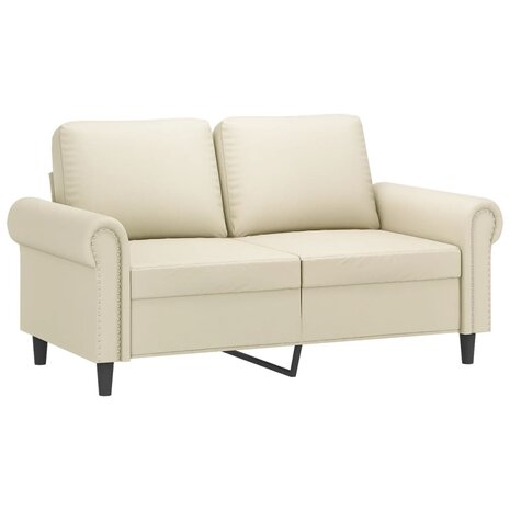 2-delige Loungeset met kussens kunstleer crème 3