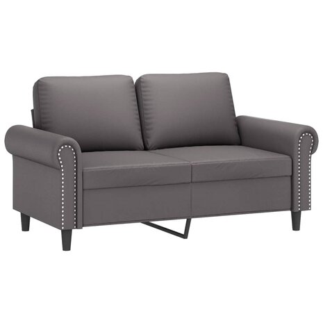 2-delige Loungeset met kussens kunstleer grijs 3
