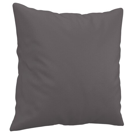 Tweezitsbank met sierkussens 140 cm kunstleer grijs 6