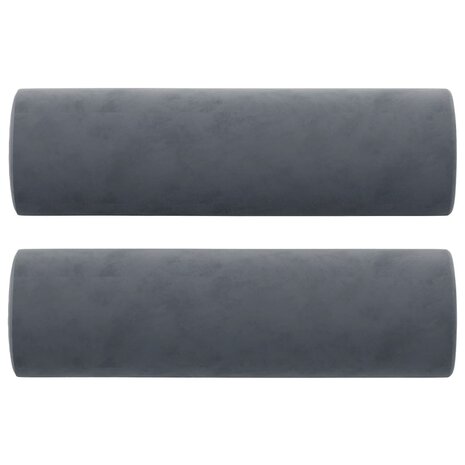 Tweezitsbank met sierkussens 140 cm fluweel donkergrijs 5