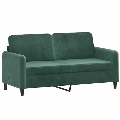 Tweezitsbank met sierkussens 140 cm fluweel donkergroen 4