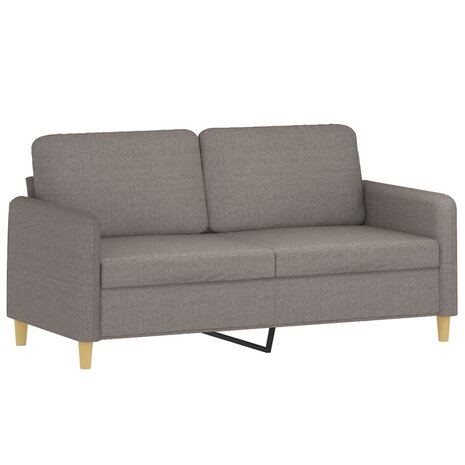 Tweezitsbank met sierkussens 140 cm stof taupe 4