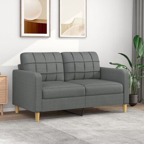 Tweezitsbank 140 cm stof donkergrijs 1