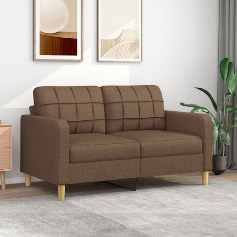 Tweezitsbank 140 cm stof bruin 1