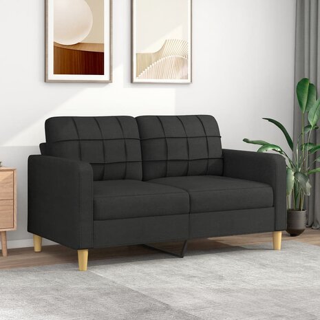 Tweezitsbank 140 cm stof zwart 1