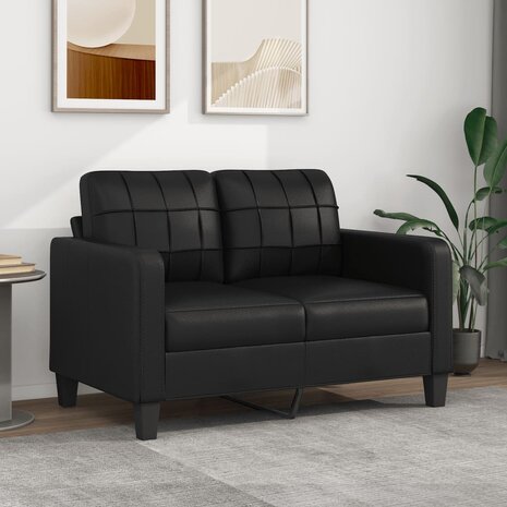 Tweezitsbank 120 cm kunstleer zwart 1