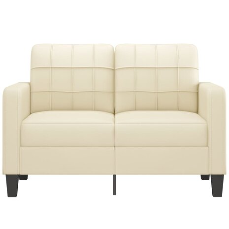 Tweezitsbank 120 cm kunstleer crèmekleurig 3