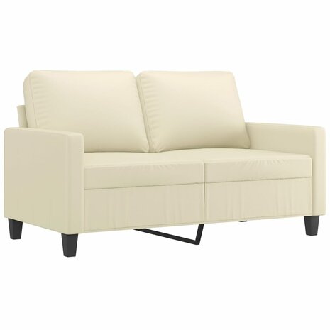 Tweezitsbank 120 cm kunstleer crèmekleurig 2