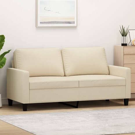 Tweezitsbank 140 cm stof crèmekleurig 1