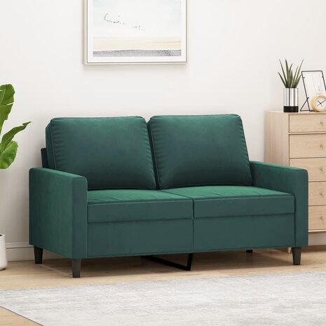 Tweezitsbank 120 cm fluweel donkergroen 1