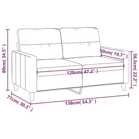 Tweezitsbank 120 cm stof donkergrijs 8