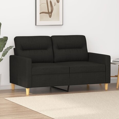 Tweezitsbank 120 cm stof zwart 1