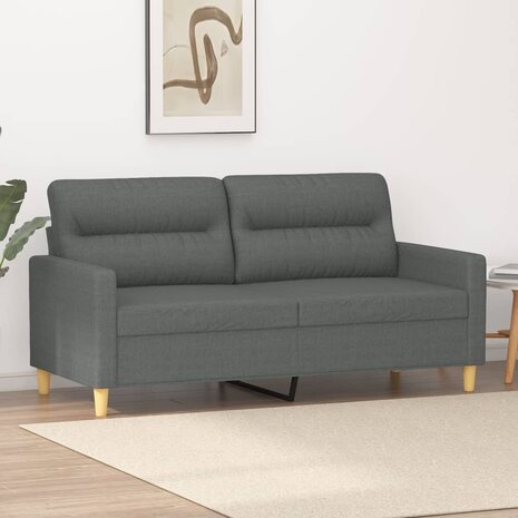 Tweezitsbank 140 cm stof donkergrijs 1