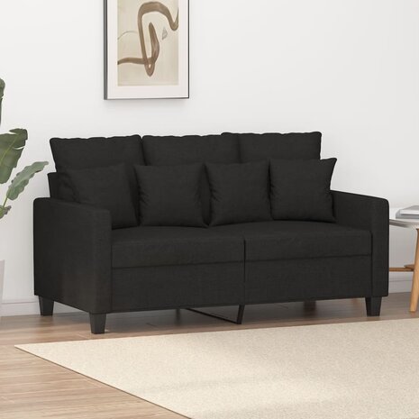 Tweezitsbank 120 cm stof zwart 1