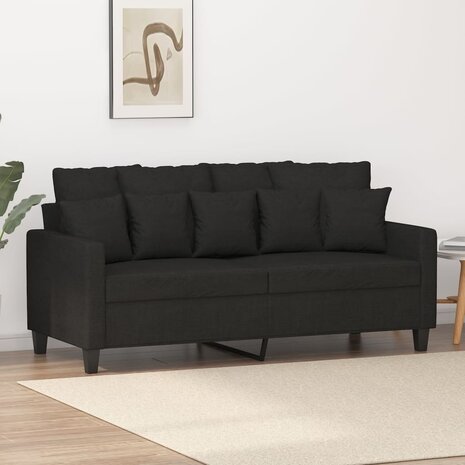 Tweezitsbank 140 cm stof zwart 1