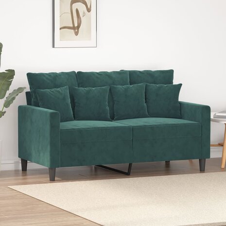 Tweezitsbank 120 cm fluweel donkergroen 1