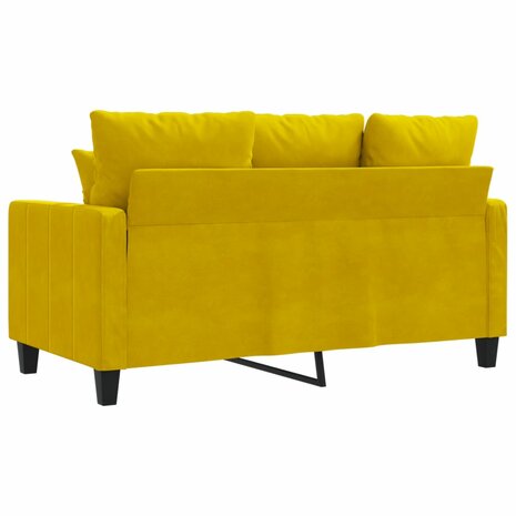 Tweezitsbank 120 cm fluweel geel 6