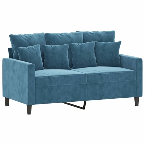 Tweezitsbank 120 cm fluweel blauw 2